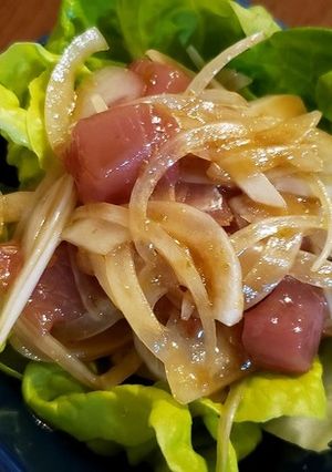 マグロと新玉ねぎのドレッシング和え-レシピのメイン写真