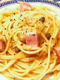 ベーコンとケッパーの柚子胡椒風味パスタ-レシピのメイン写真