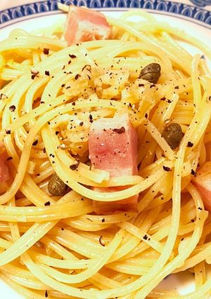 ベーコンとケッパーの柚子胡椒風味パスタ-レシピのメイン写真