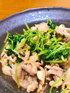 簡単!豚肉と豆苗のオイスターソース炒め-レシピのメイン写真