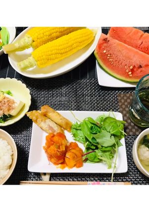 今日の夜ご飯・エビチリメイン肉団子スープ-レシピのメイン写真