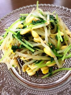 簡単\大豆もやしと豆苗のナムル/節約-レシピのメイン写真