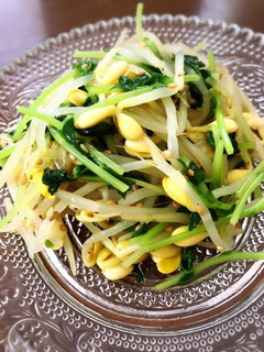 簡単\大豆もやしと豆苗のナムル/節約-レシピのメイン写真