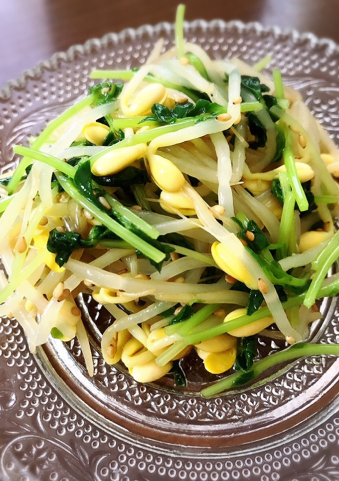 簡単\大豆もやしと豆苗のナムル/節約-レシピのメイン写真