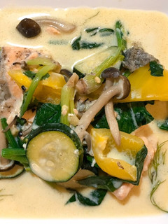 鮭とズッキーニのクリーム(豆乳)煮-レシピのメイン写真