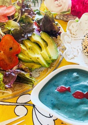 ブルーの納豆ドレッシング-レシピのメイン写真