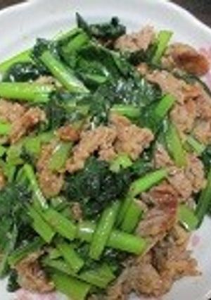 牛肉と小松菜のオイスター炒め-レシピのメイン写真