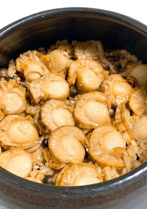 ホタテのバターポン酢土鍋ご飯-レシピのメイン写真