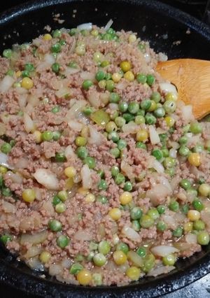 四季野菜肉味噌(簡単)新玉葱グリンピース-レシピのメイン写真