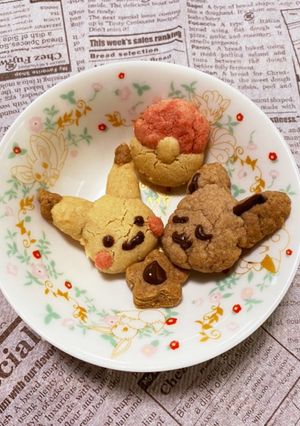 ポケモン　ピカチュウとイーブイのクッキー-レシピのメイン写真
