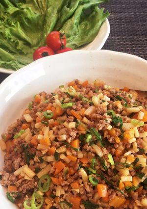 肉あんレタス包み☆簡単！美味しい！-レシピのメイン写真