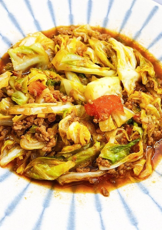 春キャベツとトマトの麻婆炒め-レシピのメイン写真