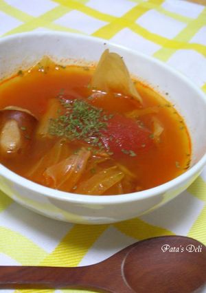 トマトたっぷり♪体が喜ぶあったかスープ-レシピのメイン写真