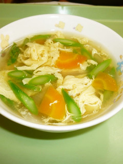 【保育所給食】アスパラと卵のスープ-レシピのメイン写真