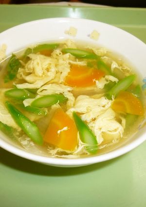 【保育所給食】アスパラと卵のスープ-レシピのメイン写真