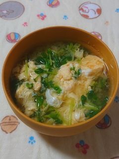 豆苗とたまごの味噌汁-レシピのメイン写真
