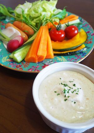 金ごまわさびドレッシングの豆腐ディップ-レシピのメイン写真