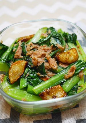 ツナと小松菜の炒め物-レシピのメイン写真