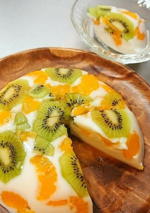 華やか ＊* 牛乳寒天ケーキ♪-レシピのメイン写真
