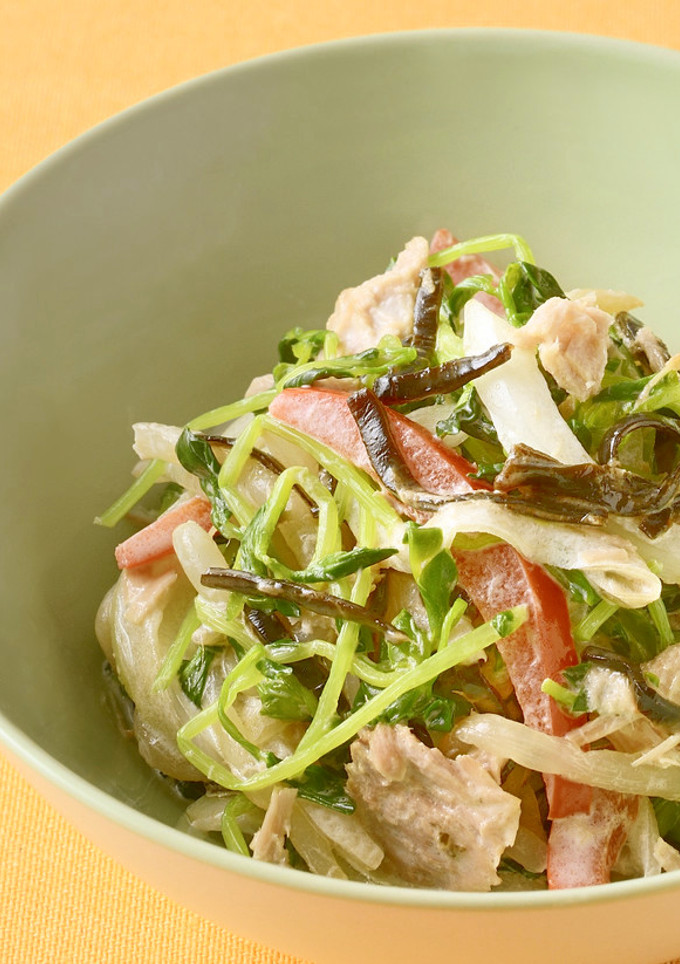 豆苗の塩こんぶマヨあえ-レシピのメイン写真