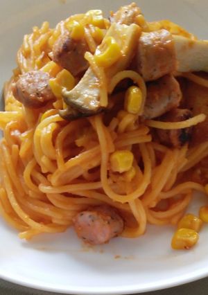 米粉パスタのクリーミーナポリタン-レシピのメイン写真