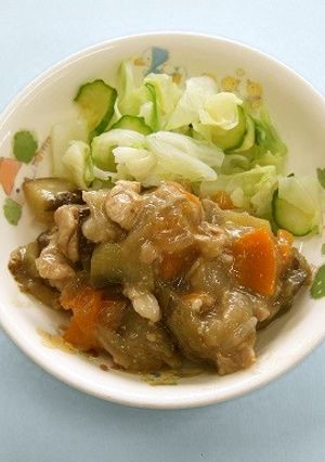 保育園給食★なすと豚肉のみそ炒め-レシピのメイン写真