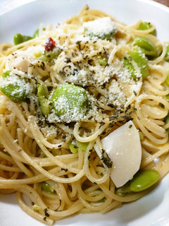 旬真っ盛り!そら豆とタケノコのペペロン風-レシピのメイン写真