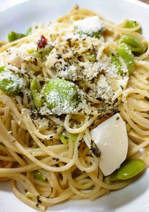 旬真っ盛り！そら豆とタケノコのペペロン風-レシピのメイン写真