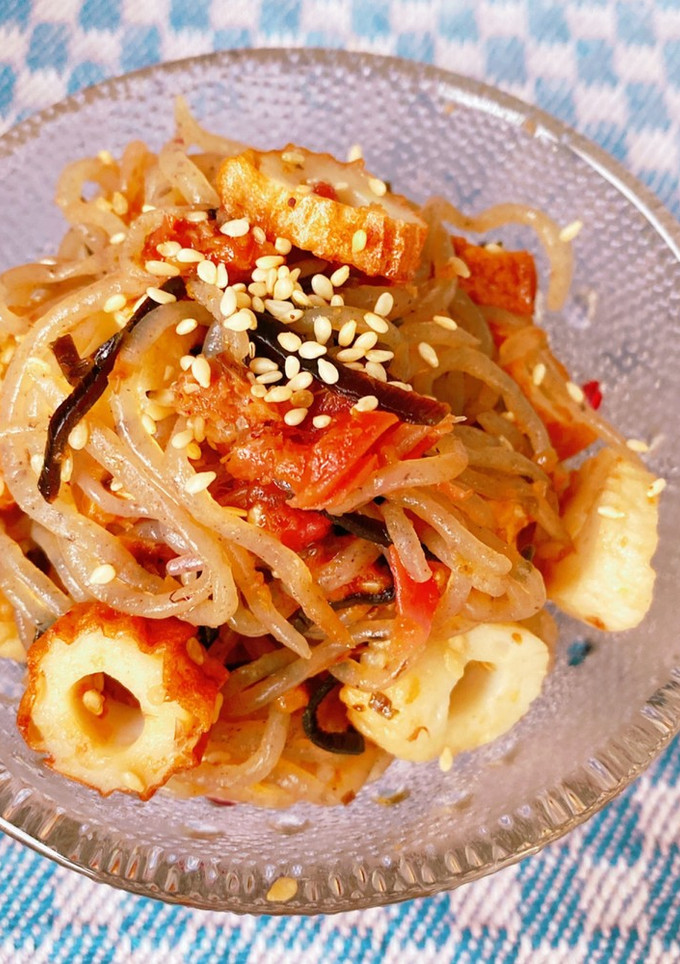 ちくわと糸こんにゃくの梅塩昆布おかか炒め-レシピのメイン写真