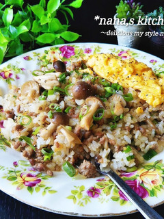 挽肉で豪華に♥️絶品★挽肉ステーキピラフ-レシピのメイン写真