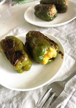 まるごとピーマン肉詰め チーズ入り-レシピのメイン写真