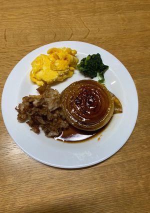 新玉ねぎのステーキ☆カリカリバラ肉添え-レシピのメイン写真