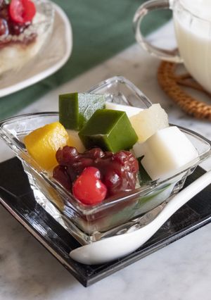夏にぴったり☆抹茶＆ミルク寒天-レシピのメイン写真