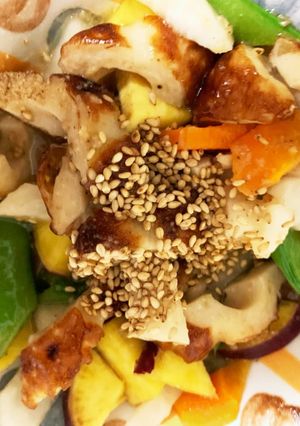 全てレンジ蜂蜜ごま味噌味竹輪青椒肉絲風-レシピのメイン写真
