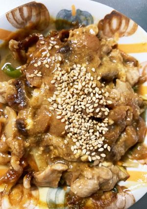 レンジ梅干しカレー豚こまのせドーム蒸し-レシピのメイン写真