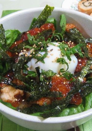 お洒落に♪鶏の照り焼き　ロコモコ風-レシピのメイン写真