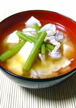 山菜ミズのお味噌汁-レシピのメイン写真