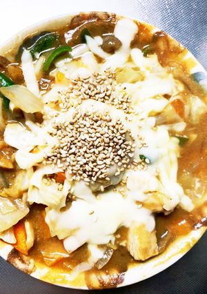 レンジ梅干しカレーチーズタッカルビ風-レシピのメイン写真