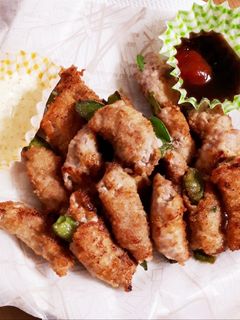 絹さや巻き巻きポークカツマヨカレーソース-レシピのメイン写真