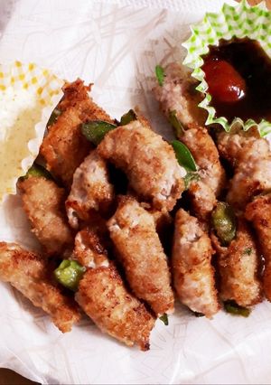 絹さや巻き巻きポークカツマヨカレーソース-レシピのメイン写真