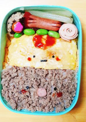 すみっコぐらしのそぼろ弁当-レシピのメイン写真