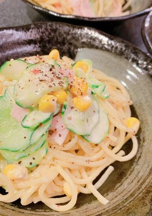 黒胡椒をピリッと効かせたサラスパ♪-レシピのメイン写真