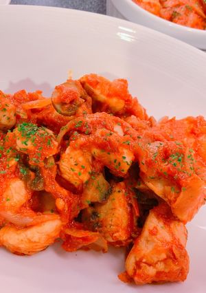 鶏肉とマッシュルームのトマト煮込み♡-レシピのメイン写真