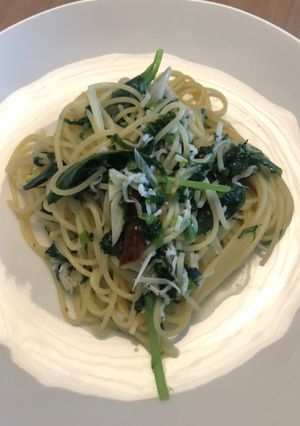 大人の行者にんにくペペロンチーノパスタ-レシピのメイン写真
