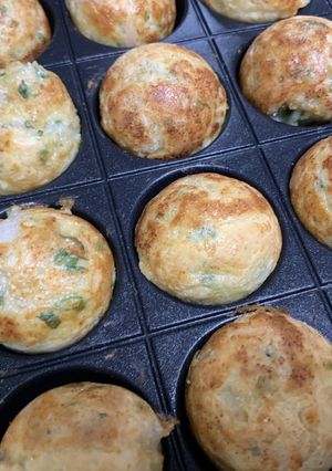 推しに作ってほしいたこ焼き器で餅明太焼き-レシピのメイン写真