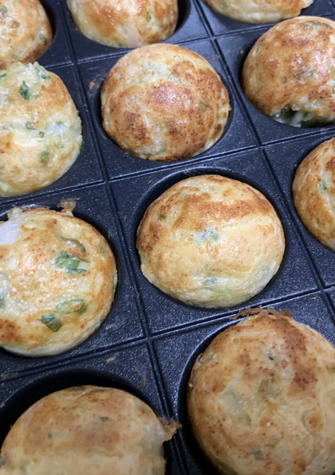 推しに作ってほしいたこ焼き器で餅明太焼き-レシピのメイン写真