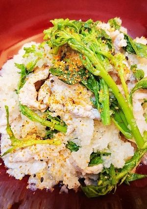 豚肉と菜の花の♪おろし白だし甘酢和え-レシピのメイン写真