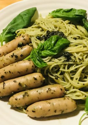 ソーセージ＆ジェノベーゼパスタ-レシピのメイン写真
