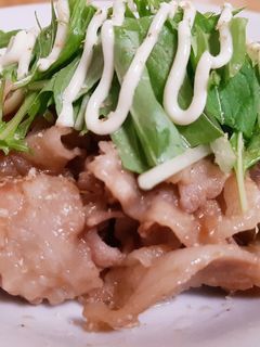 さっぱり♬豚肉と水菜のしょうがポン酢炒め-レシピのメイン写真