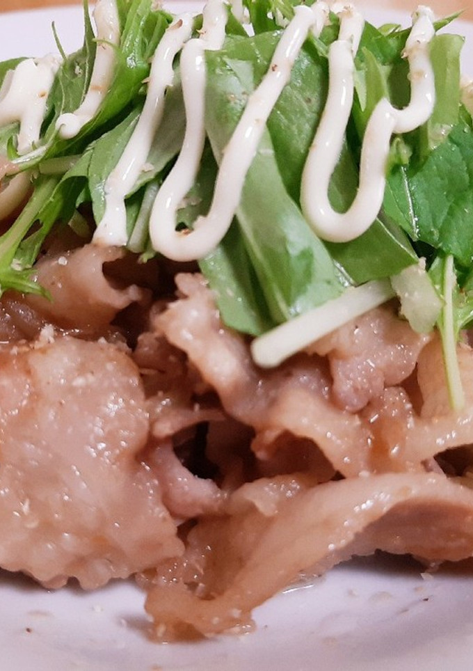さっぱり♬豚肉と水菜のしょうがポン酢炒め-レシピのメイン写真